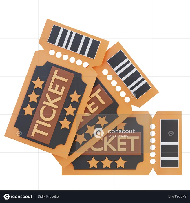 Reisetickets  3D Icon