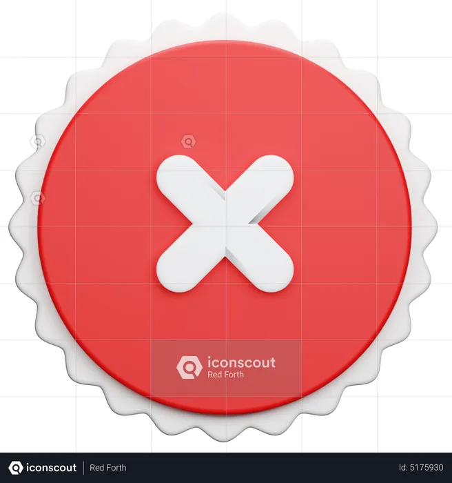 Reject Circle Button  3D Icon