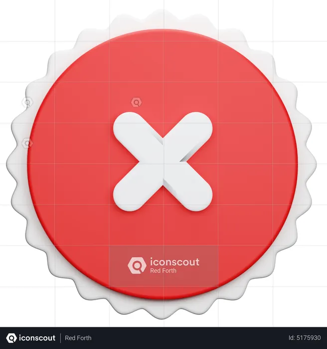 Reject Circle Button  3D Icon