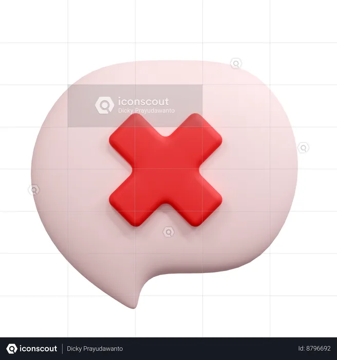 Reject message  3D Icon