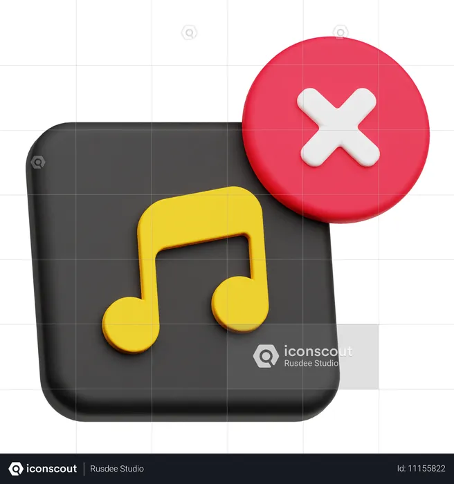 Reject Music  3D Icon