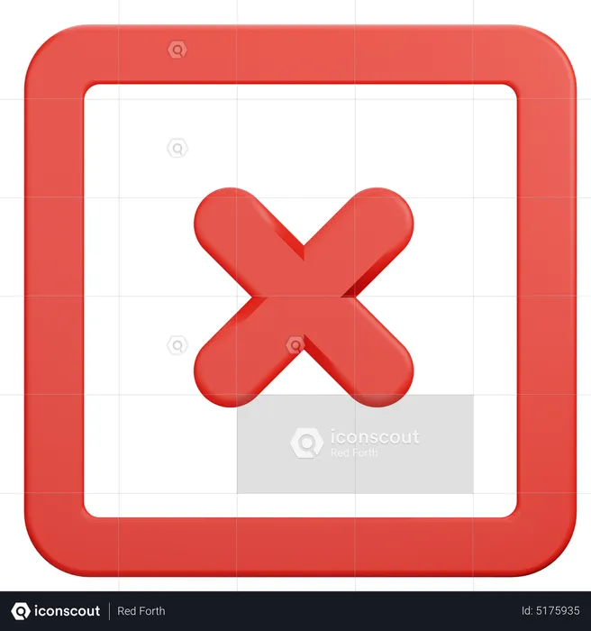 Reject Square Button  3D Icon