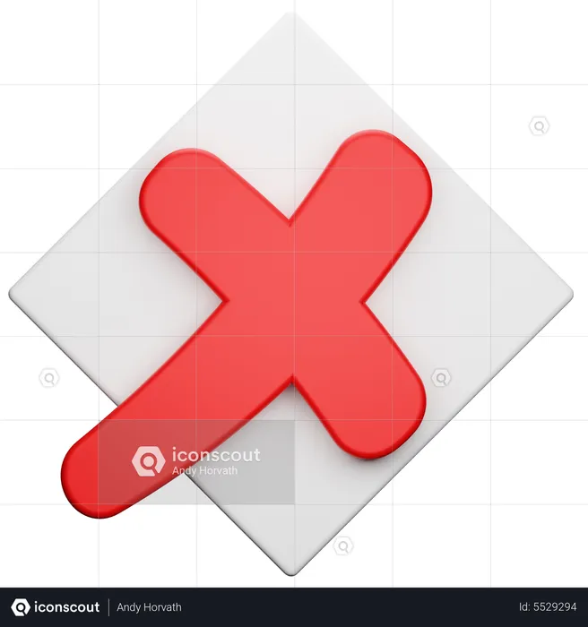 Reject Square Button  3D Icon