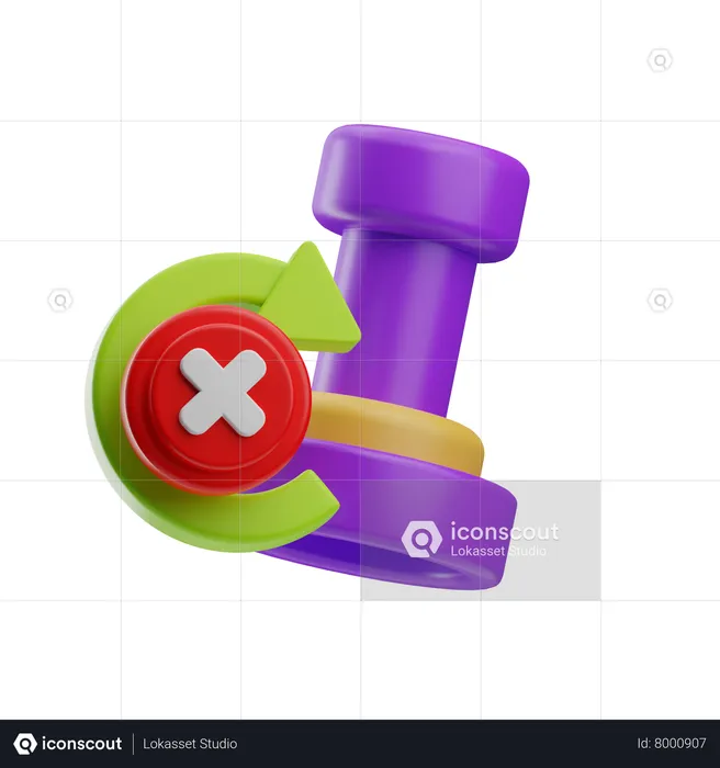 Reject Stamp  3D Icon