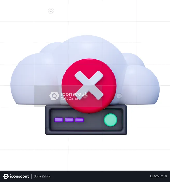 Rejected Cloud Data  3D Icon