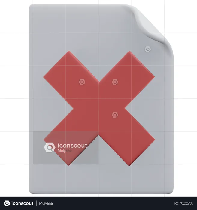 Rejected Document  3D Icon