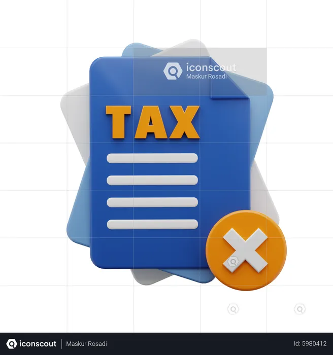 Rejected Tax Document  3D Icon