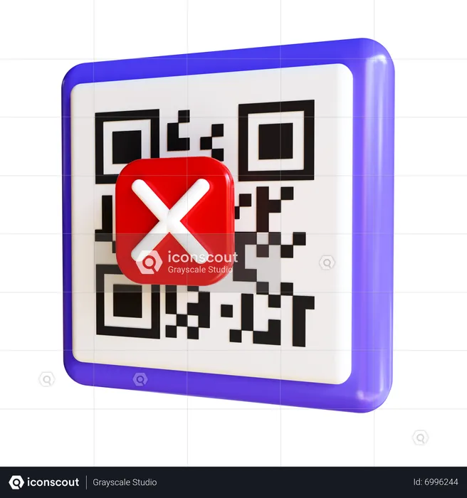 Rejeitar código QR  3D Icon