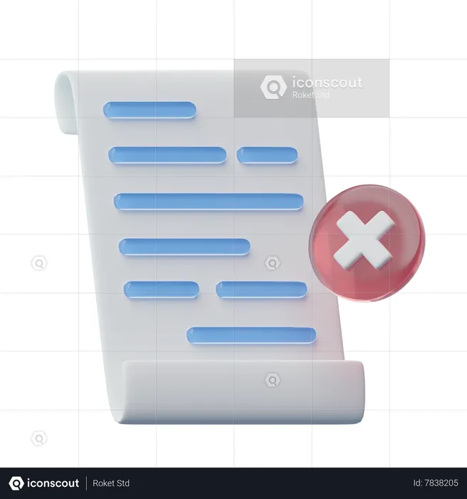 Rejeitar documento  3D Icon