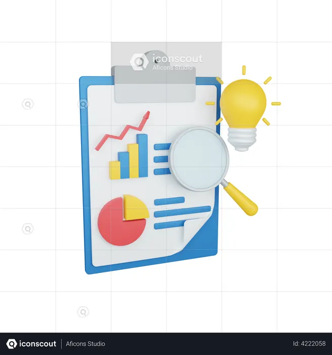Relatório de análise de dados  3D Icon