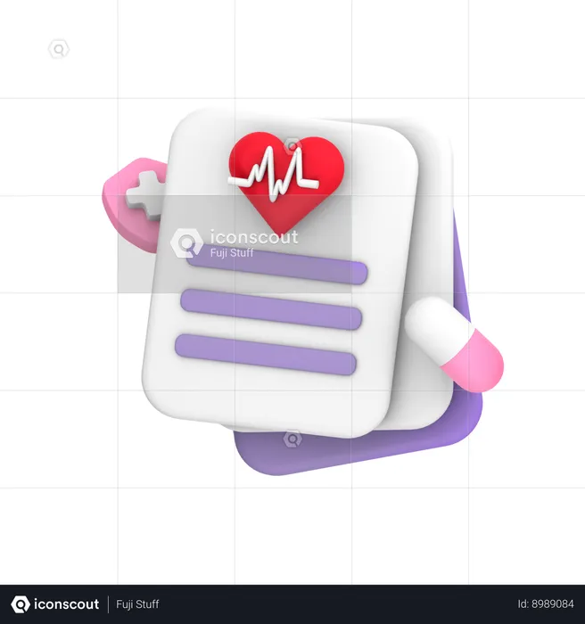 Relatório de exame médico  3D Icon