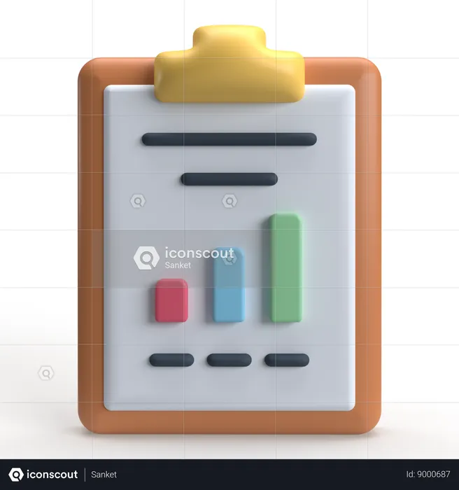 Relatório de crescimento  3D Icon