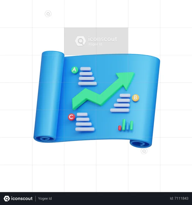 Relatório de crescimento  3D Icon