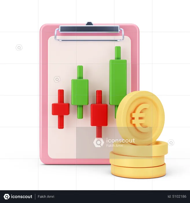 Relatório de negociação do euro  3D Icon