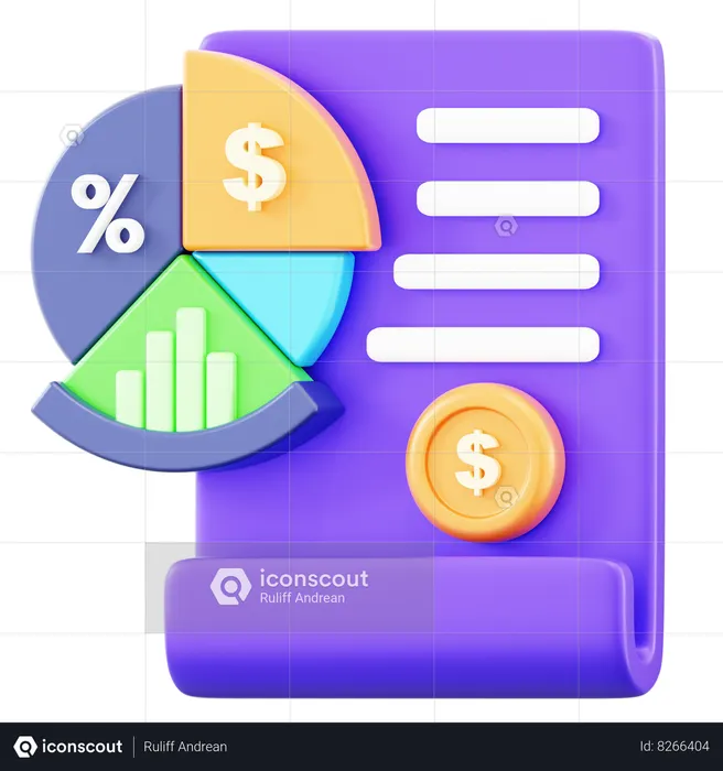 Relatório de negócios  3D Icon
