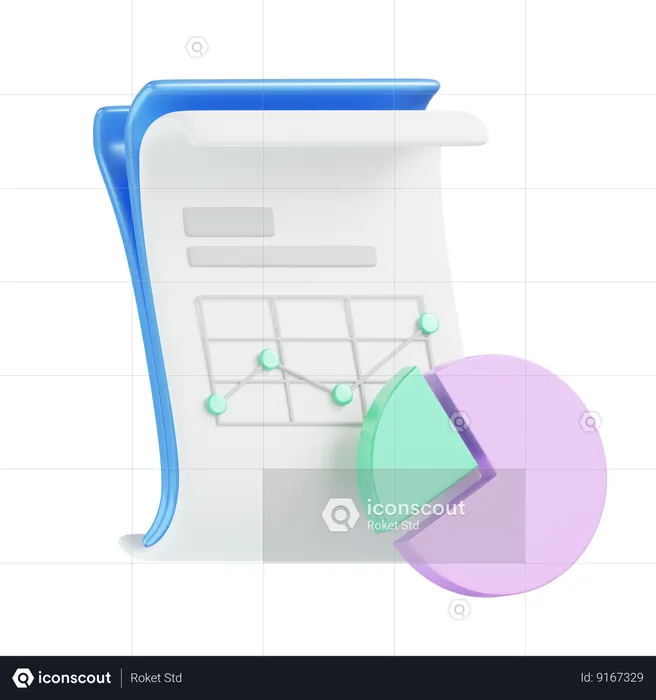 Relatório de negócios  3D Icon