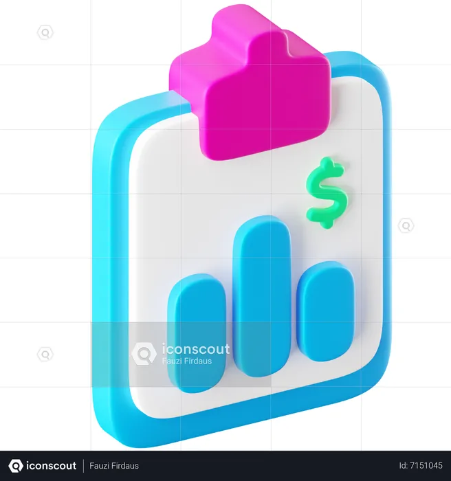 Relatório de negócios  3D Icon