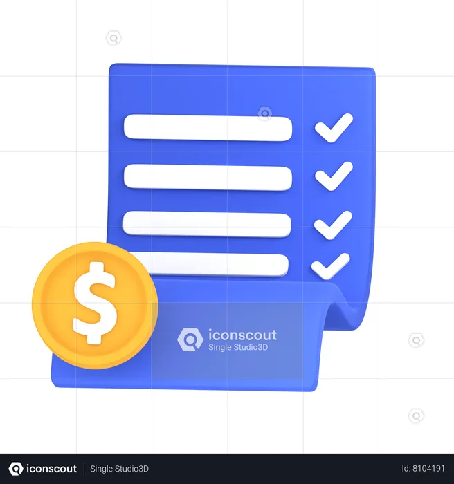 Relatório de pagamento  3D Icon