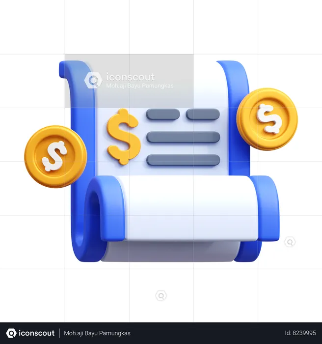 Relatório Financeiro  3D Icon