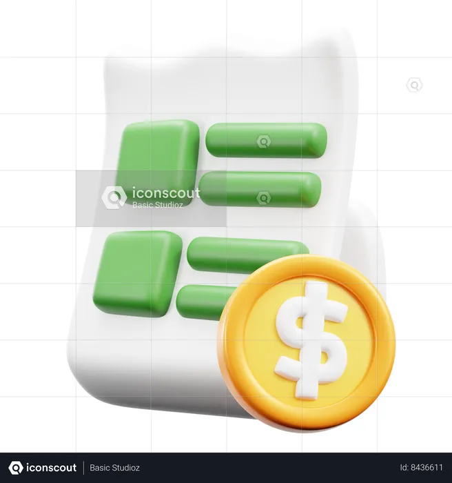 Relatório financeiro  3D Icon