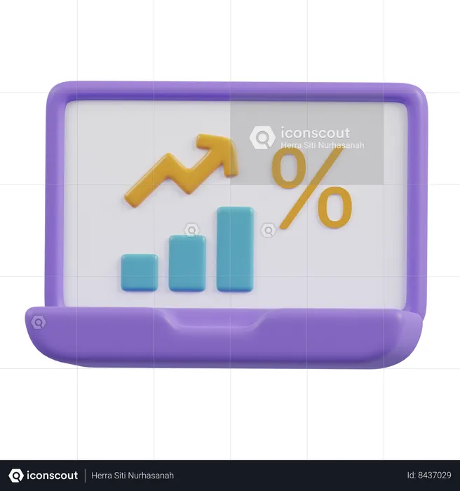 Relatório financeiro  3D Icon