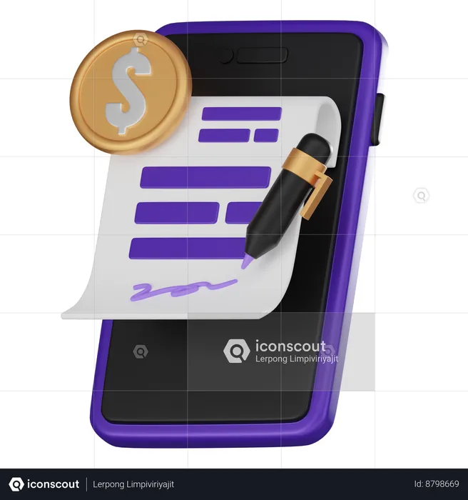 Relatório financeiro  3D Icon