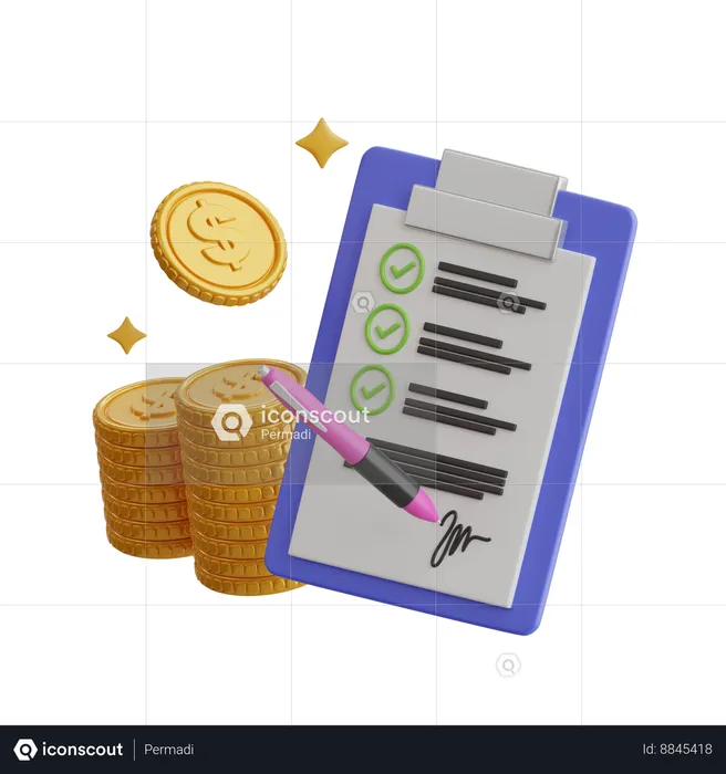 Relatório financeiro  3D Icon