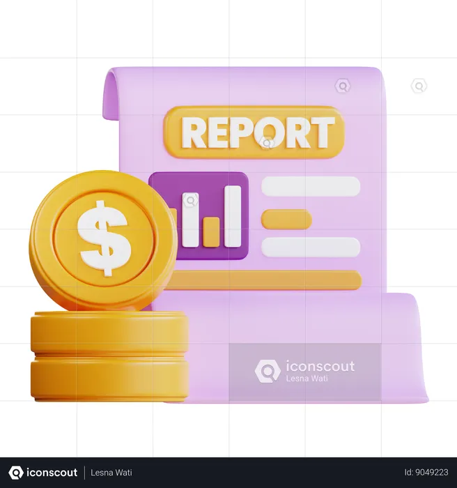 Relatório Financeiro  3D Icon