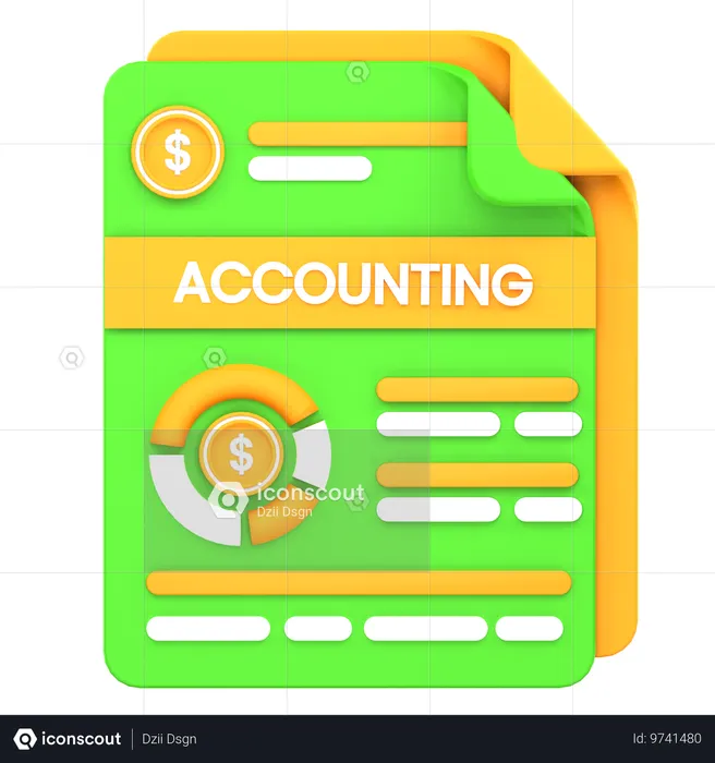 Relatório Financeiro  3D Icon