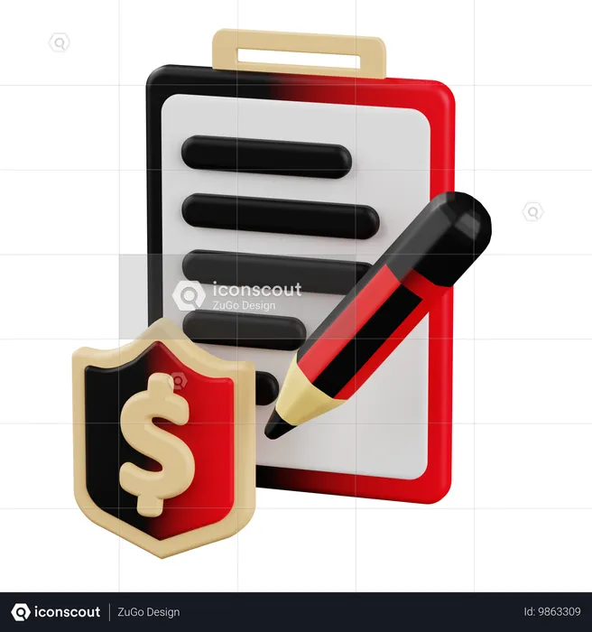 Relatório Financeiro  3D Icon