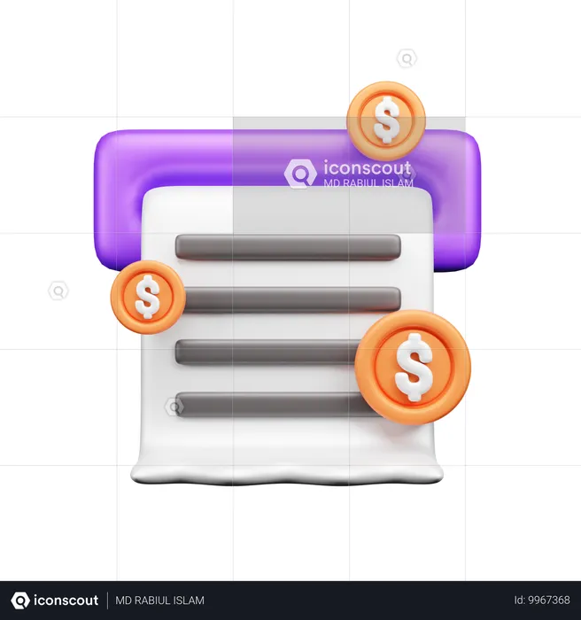 Relatório financeiro  3D Icon