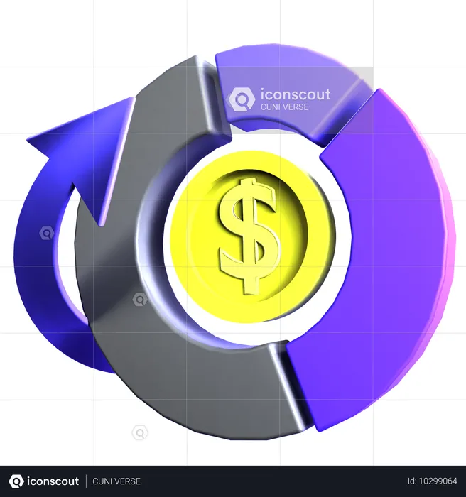 Relatório financeiro  3D Icon