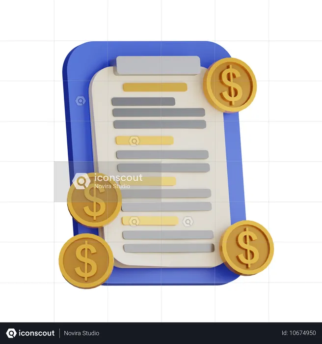 Relatório financeiro  3D Icon