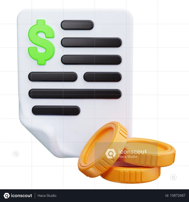 Relatório financeiro  3D Icon