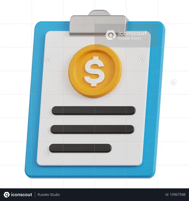 Relatório financeiro  3D Icon