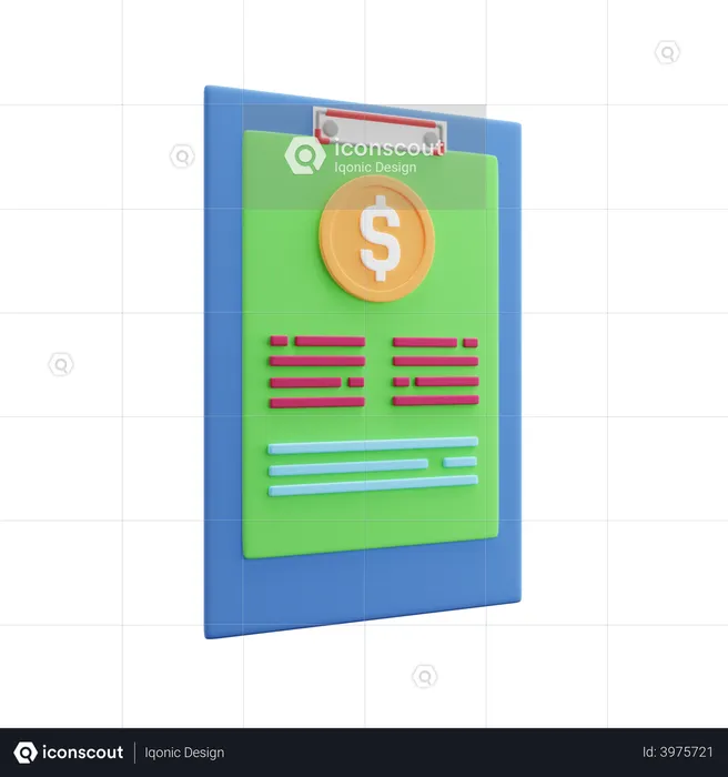 Relatório Financeiro  3D Illustration