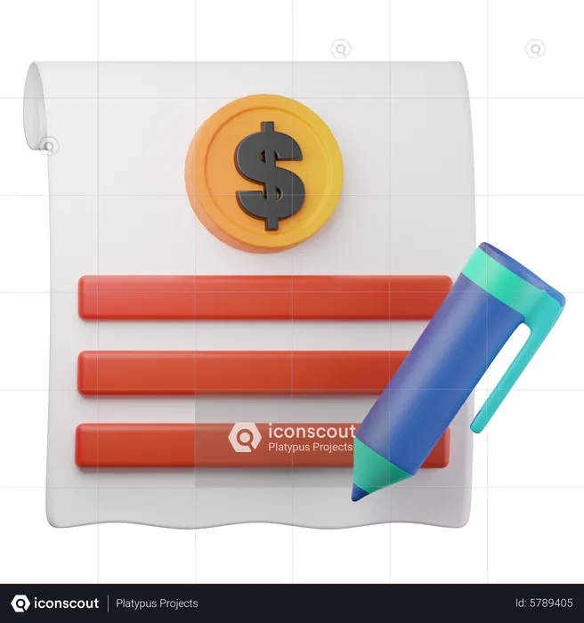 Relatório financeiro  3D Icon