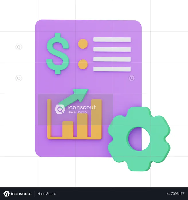 Relatório financeiro  3D Icon