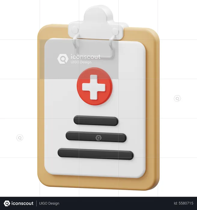 Relatório médico  3D Icon