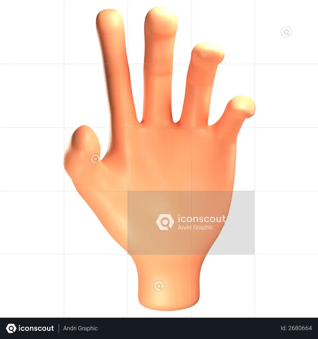 Relax hand gesture  3D Icon