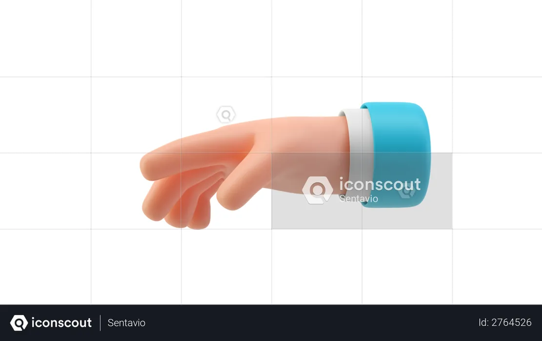 Relaxed hand gesture  3D Illustration