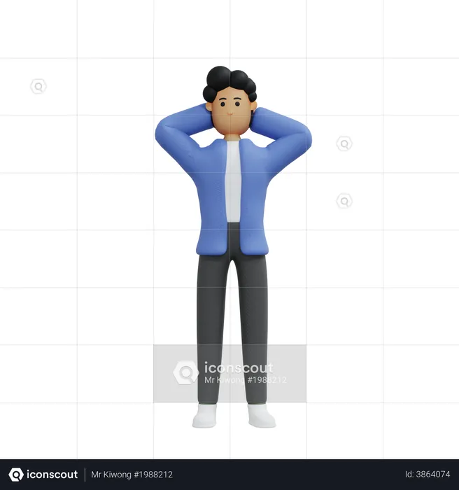 Relaxing businessman  3D Illustration