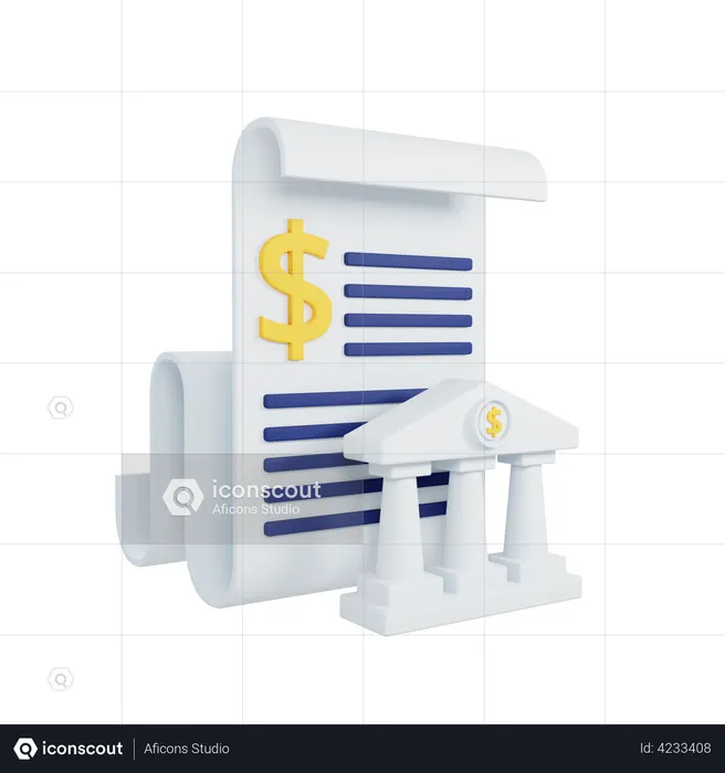 Relevé bancaire  3D Illustration