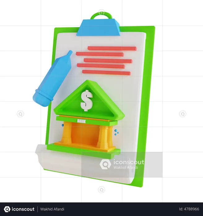 Relevé bancaire  3D Illustration