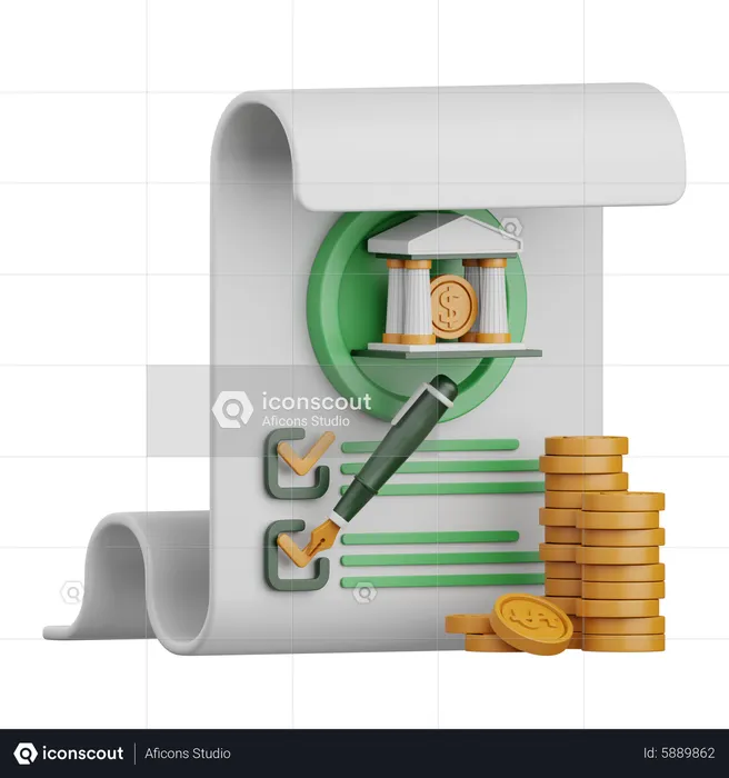 Relevé de compte bancaire  3D Icon