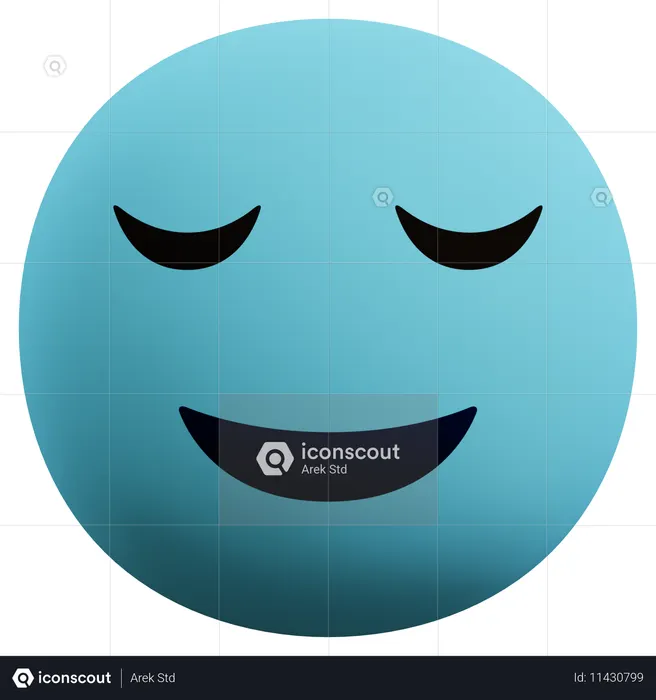 안도한 얼굴 이모티콘 Emoji 3D Icon