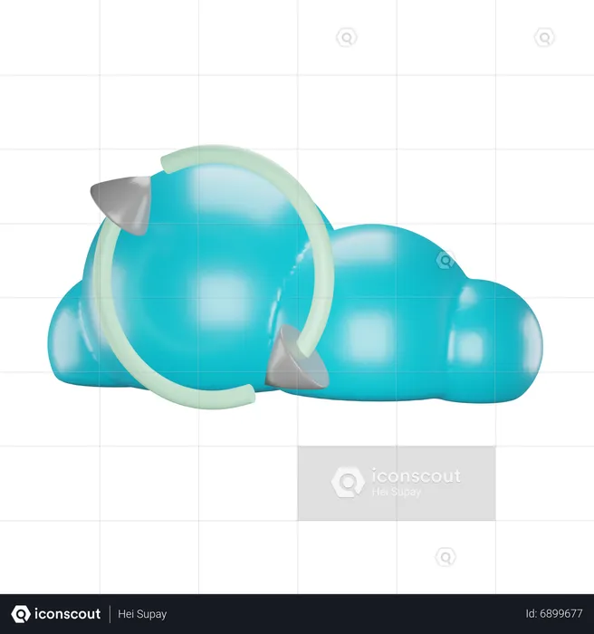 Reload Cloud  3D Icon