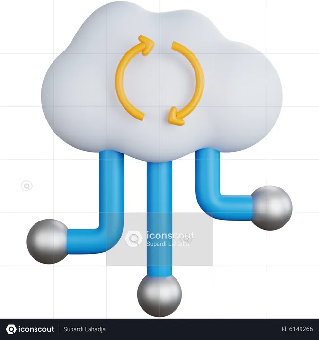 Reloading Cloud  3D Icon