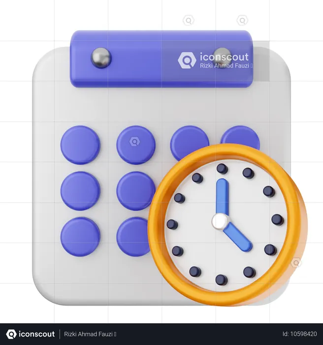 Calendário do relógio  3D Icon