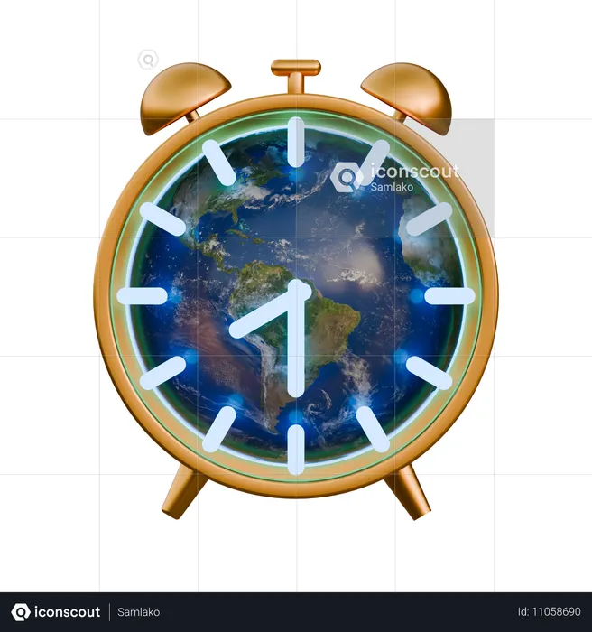 Relógio da hora do planeta  3D Icon